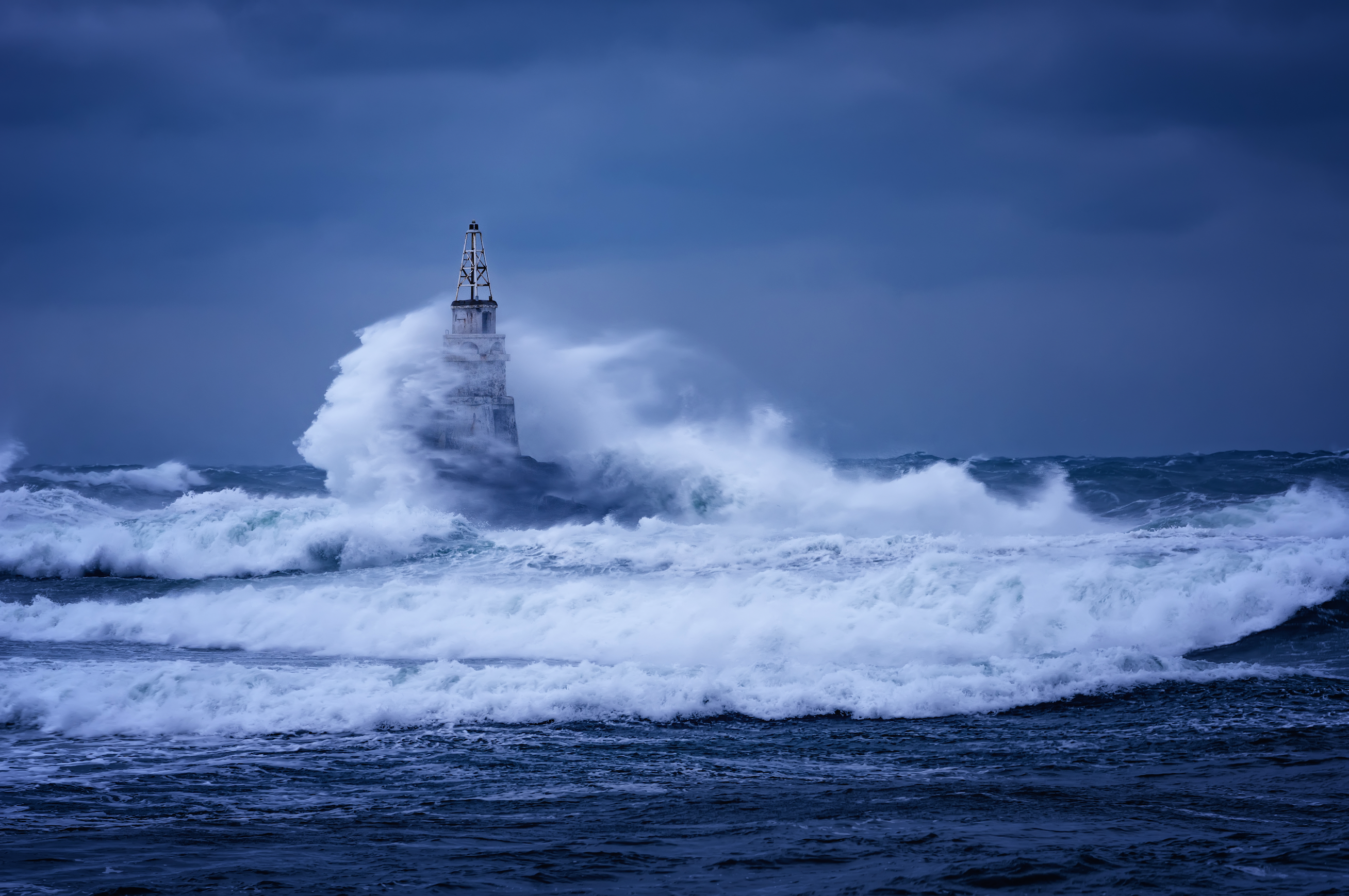 a boat in the sea